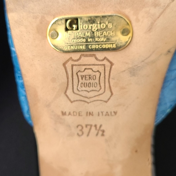 CROCODILE BLUE GIORGIO'S OF PALM BEACH HEELS - Picture 4 of 6